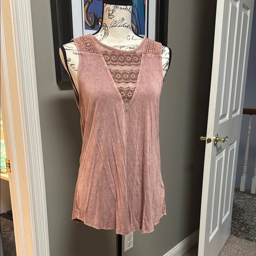 Asymmetrical Pink Sleeveless Tank Top